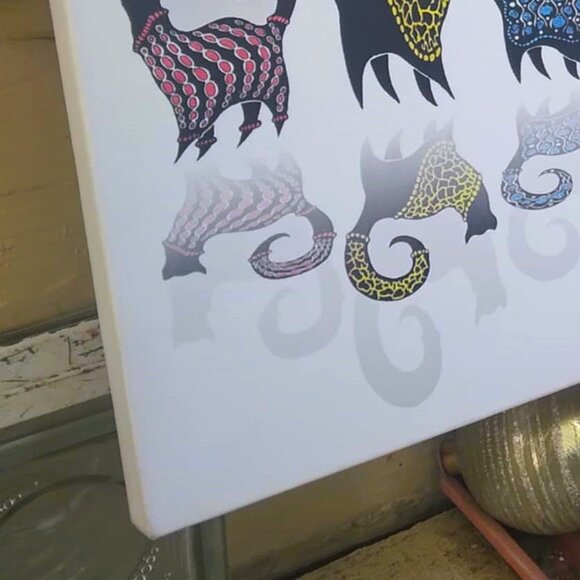 "Snobby Cats Line Dance" CATS, Cotton Giclee canvas wrap Limited Edition - Picture 7 of 10